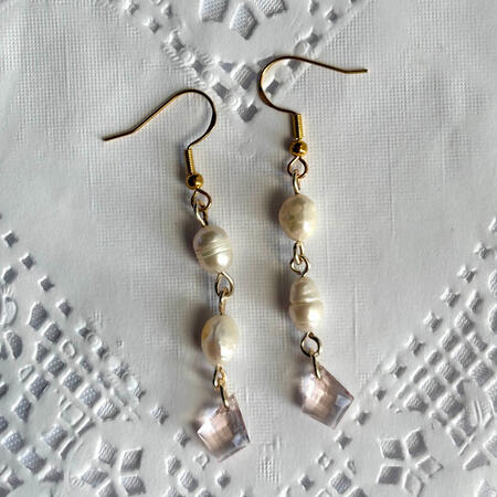 petal earrings - $11.00