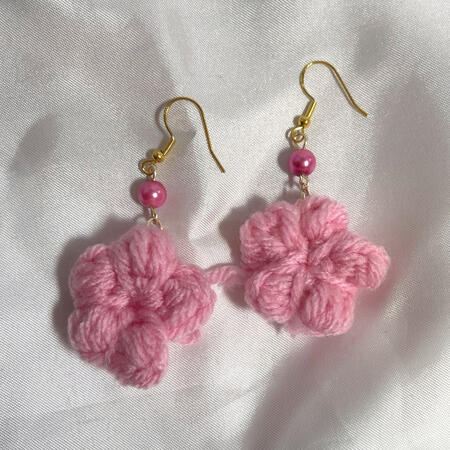 crochet blossom earrings - $14.00