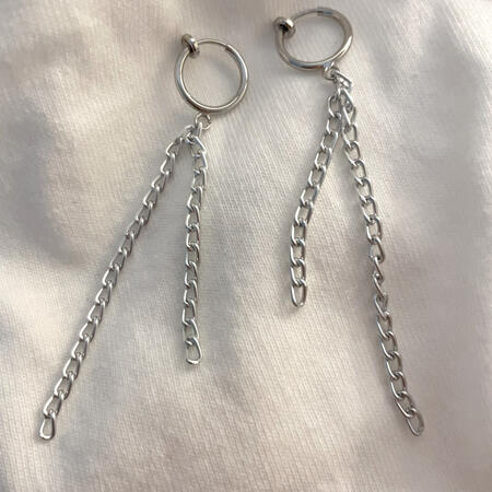 clip-on chain earrings - $8.00