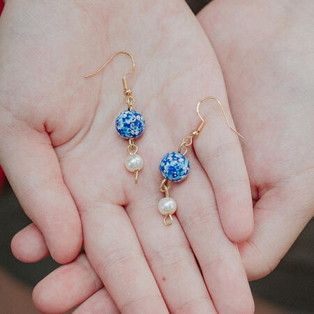 blue hydrangea earrings - unavailable